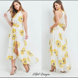 New! Ruffled Floral Maxi Dress